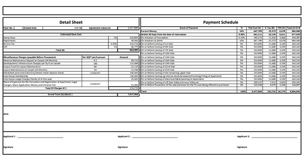 Shivsai Wembley Majiwada Costing Plan